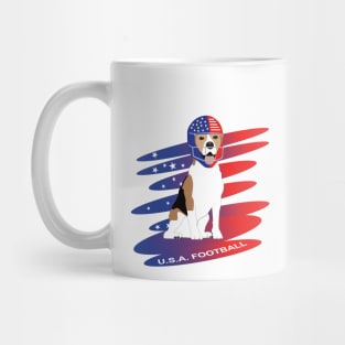 Dog with american football helmet Mug